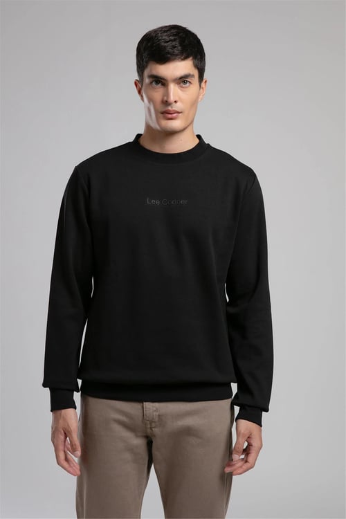 Lee Cooper Pamuklu Regular Fit Logolu Bisiklet Yaka Erkek Sweat 261 LCM 241042 8101 SİYAH
