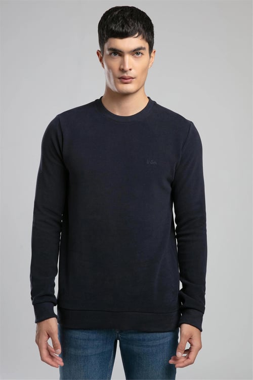 Lee Cooper Pamuklu Regular Fit Logolu Bisiklet Yaka Erkek Sweat 261 LCM 241063 2501 LACİVERT