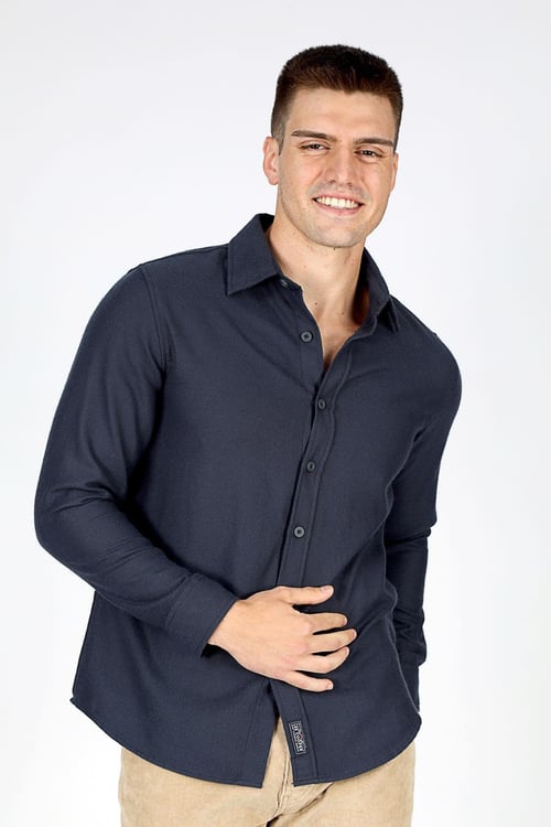Lee Cooper Regular Fit Klasik Yaka Uzun Kollu Erkek Gömlek 251 LCM 241063 2501 LACİVERT