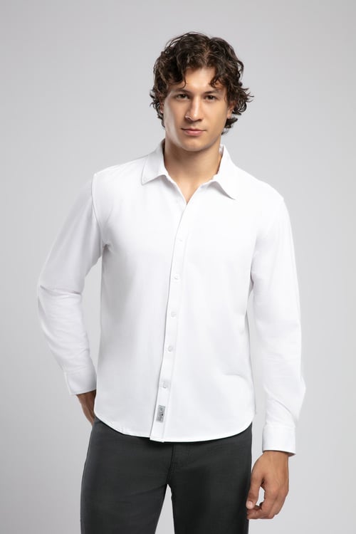 Lee Cooper Streç Pamuklu Regular Fit Klasik Yaka Erkek Gömlek 252 LCM 241016 1101 BEYAZ
