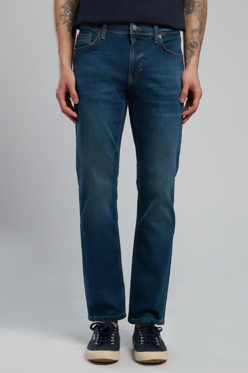 Lee Cooper Streç Pamuklu Slim Straight Normal Bel Düz Paça Jeans Erkek Kot Pantolon 252 LCM 121021 DN2161 KOYU MAVİ