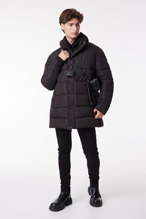 Lee Kapitoneli Regular Fit Dik Yaka Erkek Parka L222360 001 SİYAH