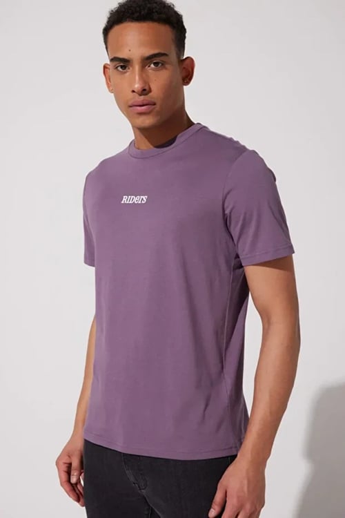 Lee Pamuklu Loose Fit Sırt Baskılı Erkek T Shirt L231709 499 MOR