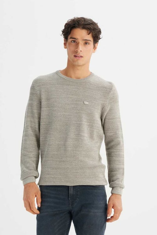 Lee Pamuklu Regular Fit Logolu Bisiklet Yaka Erkek Kazak L2520364 614 BEJ