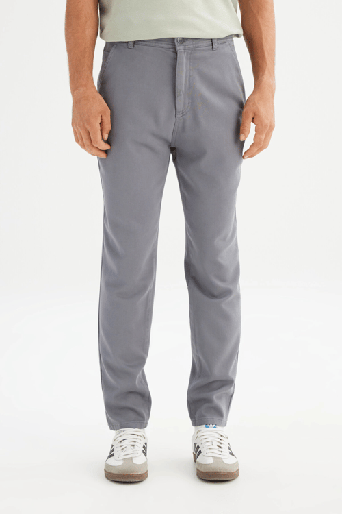 Lee Pamuklu Regular Fit Normal Bel Düz Paça Erkek Pantolon LM0400001 035 GRİ