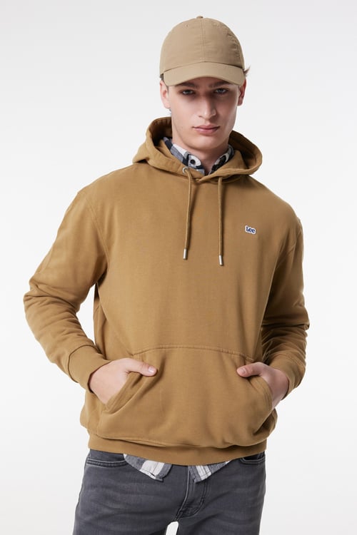 Lee Pamuklu Regular Fit Şardonlu Kapüşon Yaka Erkek Sweat L80YR Y85 HARDAL