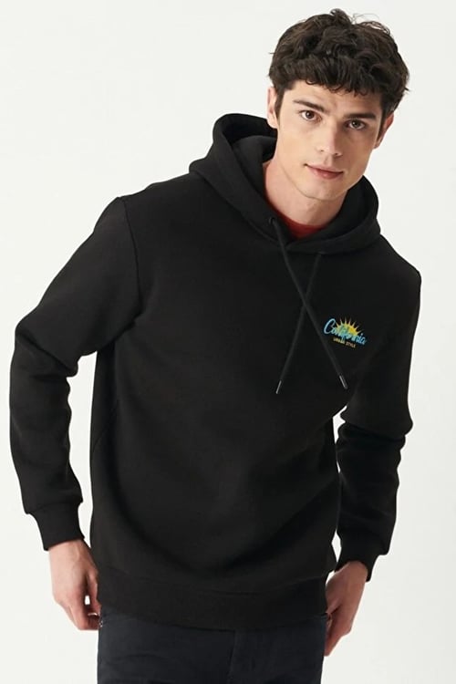 Lee Pamuklu Regular Fit Sırt Baskılı Kapüşonlu Erkek Sweat L222695 001 SİYAH