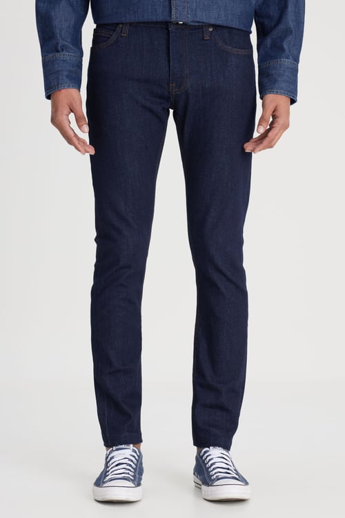 Lee Pamuklu Skinny Fit Normal Bel Dar Paça Jeans Erkek Kot Pantolon L73607 536 KOYU MAVİ