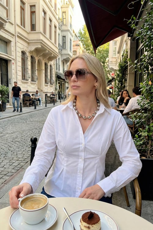 Lela Belden Oturtmalı Pileli Pamuk Karışımlı Fitted Fit Bayan Gömlek 6778275 BEYAZ
