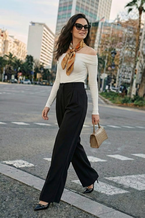 Lela Wide Leg Yüksek Bel Geniş Paça Pileli Bayan Pantolon 6923871 SİYAH