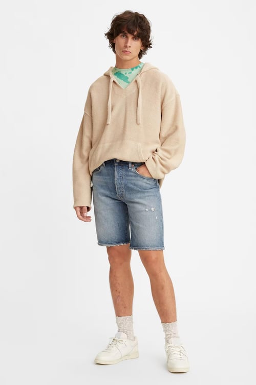 Levi's 501 Pamuklu Yüksek Bel Kot Erkek Short 36512-0157 KOYU MAVİ