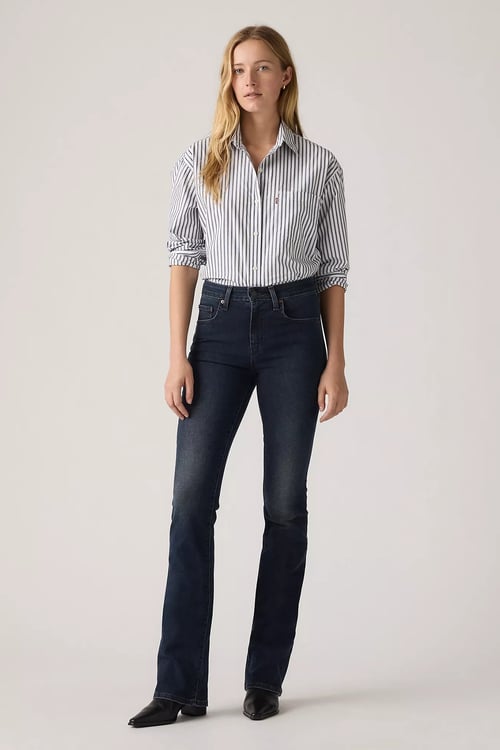 Levi's 725 Pamuklu Slim Fit Yüksek Bel Düz Paça Jeans Bayan Kot Pantolon 18759-0233 LACİVERT