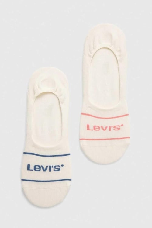 Levi's Logolu Pamuklu 2 Pack Erkek Çorap 37157-0920 EKRU
