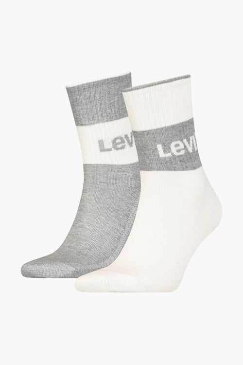 Levi's Pamuklu 2 Pack Erkek Çorap 37157-0759 KREM-GRİ
