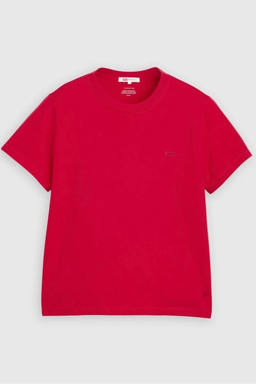 Levi's Pamuklu Logolu Regular Fit Yuvarlak Yaka Kadın T Shirt 008C4-0001 KIRMIZI