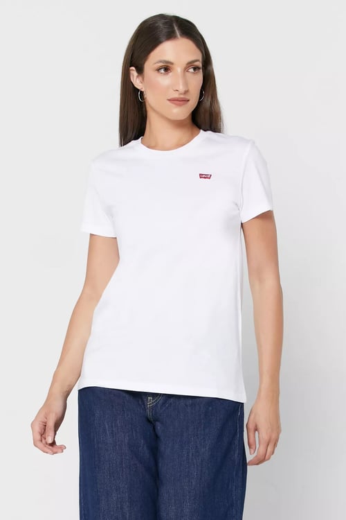 Levi's Pamuklu Regular Fit Bisiklet Yaka Kadın T Shirt 39185-0122 BEYAZ
