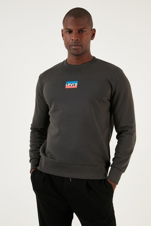 Levi's Pamuklu Regular Fit Bisiklet Yaka Erkek Sweat A2824-0007 ANTRASİT