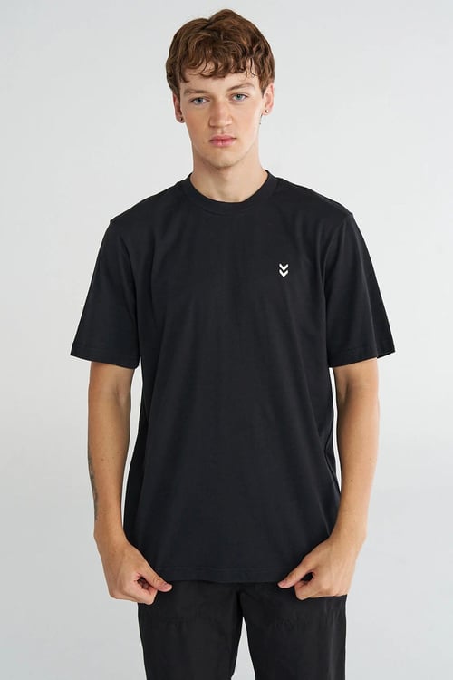 Logo Nakışlı % 100 Pamuk Regular Fit Bisiklet Yaka Erkek T Shirt 912263-2001 SİYAH