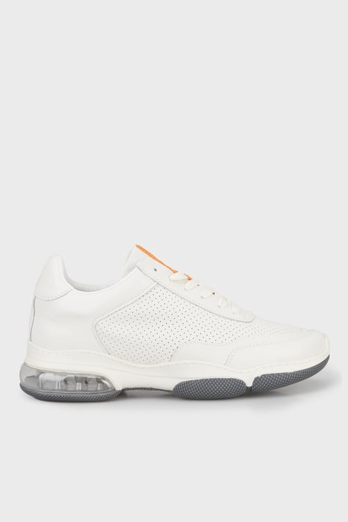 Logolu Deri Sneaker Erkek Ayakkabı 111230301 BEYAZ