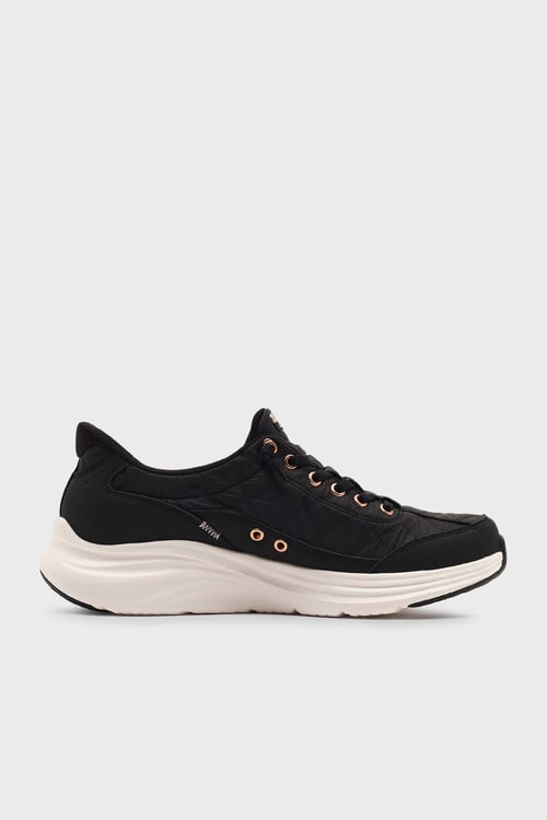 Logolu Memory Foam Sneaker Kadın Ayakkabı 150413 BKRG Siyah-Pembe Altın