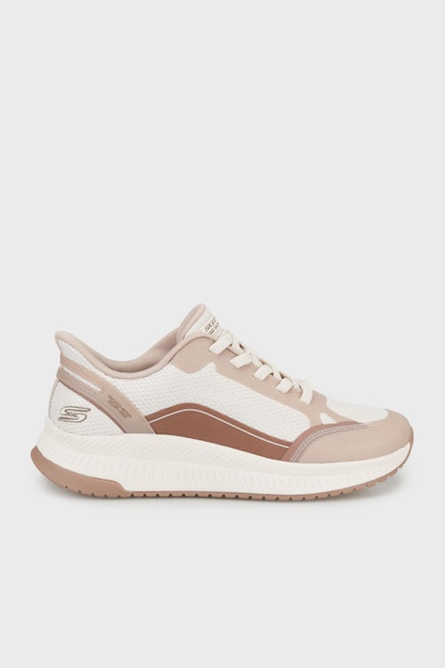 Logolu Memory Foam Sneaker Kadın Ayakkabı 117741 NTMT Naturel-Pudra