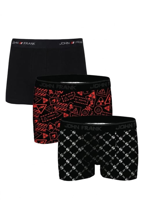 Logolu Pamuklu 3'lü Paket Erkek Boxer JFBS3 Lacivert-STuruncu-SBeyaz