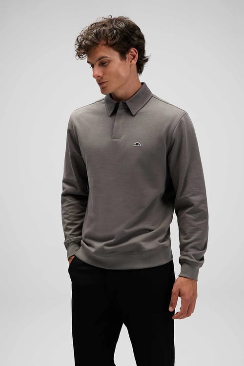 Logolu Pamuklu Regular Fit Düğmeli Erkek Polo Yaka Sweat EM607-ANT ANTRASİT