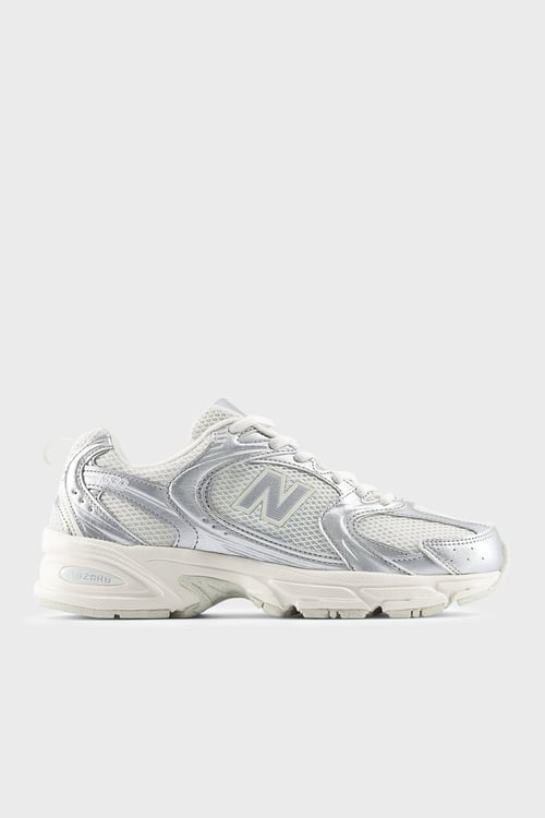 Logolu Sneaker Kadın Ayakkabı U5303IR EKRU-GÜMÜŞ