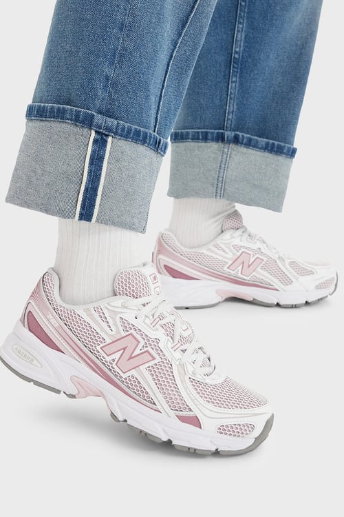 Logolu Sneaker Kadın Ayakkabı U74078Z PEMBE-BEYAZ