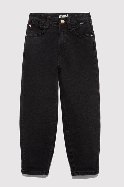 Lol Streç Pamuklu Normal Bel Daralan Paça Mom Jeans Kız Çocuk Kot Pantolon 7010037-90882 SİYAH