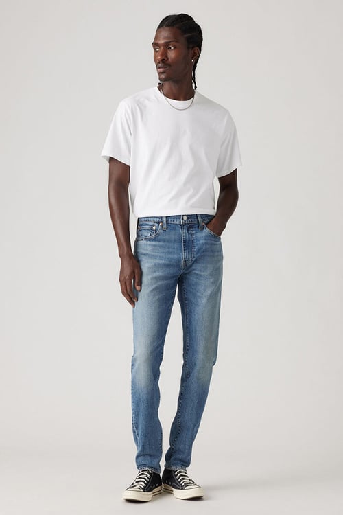 Lse 512 Pamuklu Slim Tapered Fit Normal Bel Dar Paça Jeans Erkek Pantolon A2087-0081 MAVİ