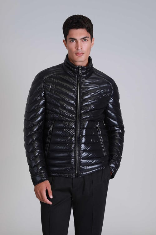 Lufian Luc % 100 Kuş Tüyü Dolgulu Slim Fit Dik Yaka Erkek Mont 112120213 SİYAH