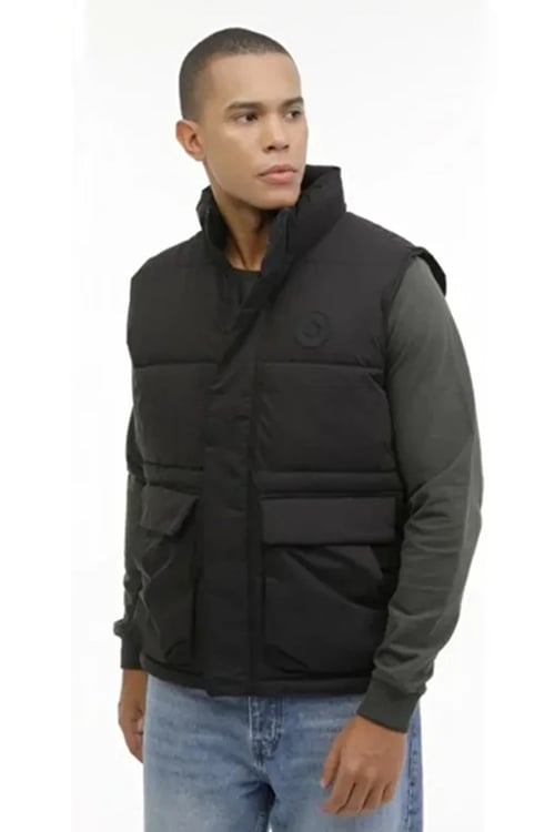 Lumberjack Kapitoneli Regular Fit Dik Yaka Erkek Yelek 4W4CT646 4PR SİYAH
