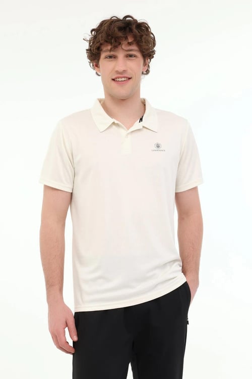 Lumberjack Logolu Regular Fit Düğmeli Erkek Polo Yaka T Shirt CT461 5FX KIRIK BEYAZ