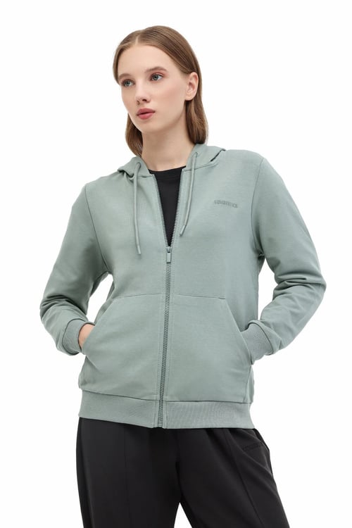 Lumberjack Pamuklu Regular Fit Kapüşonlu Fermuarlı Kadın Sweat 5WSN77 5PR MİNT