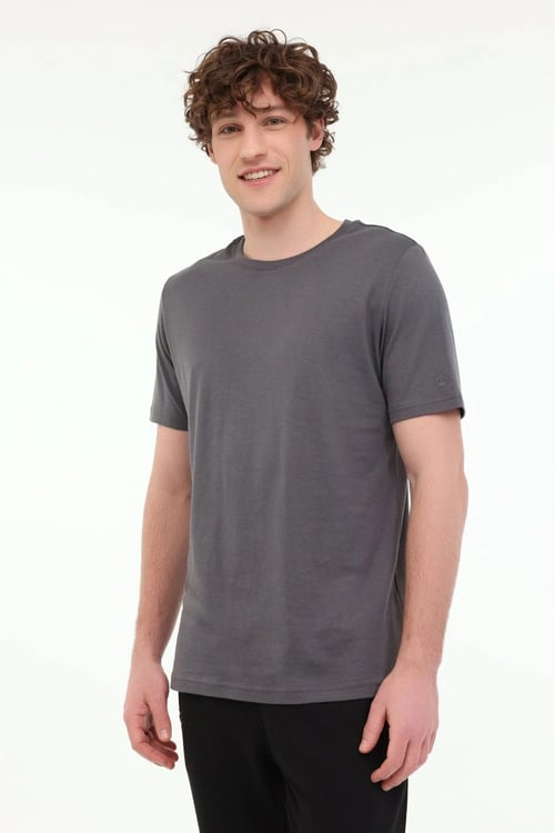 Lumberjack Regular Fit Bisiklet Yaka Basic Erkek T Shirt CT110 5FX ANTRASİT