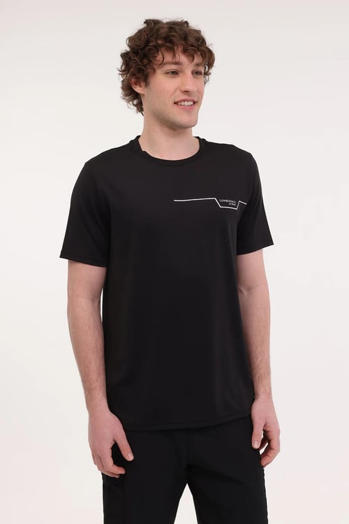 Lumberjack Regular Fit Bisiklet Yaka Logolu Erkek T Shirt 11ITL1019 5FX SİYAH