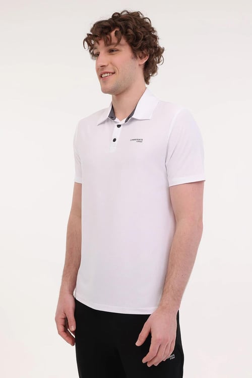 Lumberjack Regular Fit Düğmeli Erkek Polo Yaka T Shirt 12ITL401 5FX BEYAZ