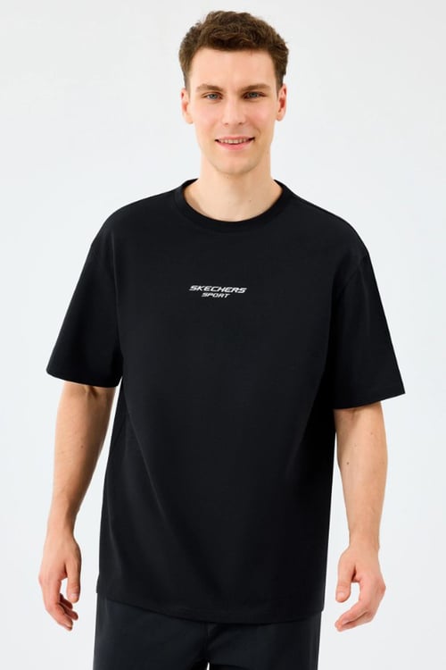 M Graphic Tee Reflect Logolu Oversize Pamuklu Bisiklet Yaka Erkek T Shirt S2310943817 SİYAH