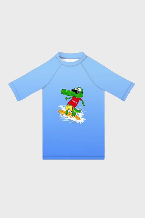 Malibu Baskılı UV Korumalı Kısa Kollu Mayo Erkek Çocuk T Shirt ST2632000004 MAVİ