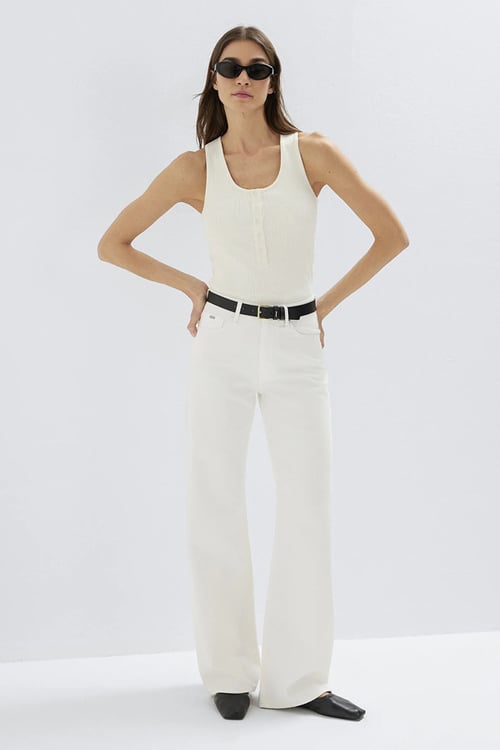 Malibu Wide Leg Yüksek Bel Geniş Paça Jeans Kadın Kot Pantolon 1010152-A3059 EKRU