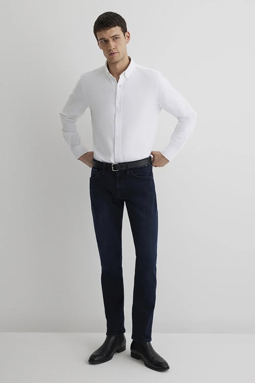 Marcus Pamuklu Slim Straight Fit Daralan Paça Jeans Erkek Kot Pantolon 0035187841 LACİVERT