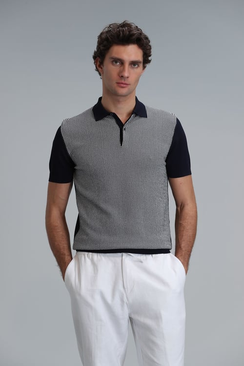 Martin Regular Fit Polo Yaka İnce Kısa Kollu Triko Erkek Kazak 111090076 LACİVERT