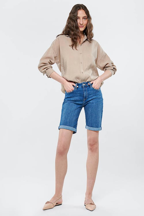 Mavi Alexis Pamuklu Normal Bel Slim Straight Denim Bayan Short 1441531330 MAVİ