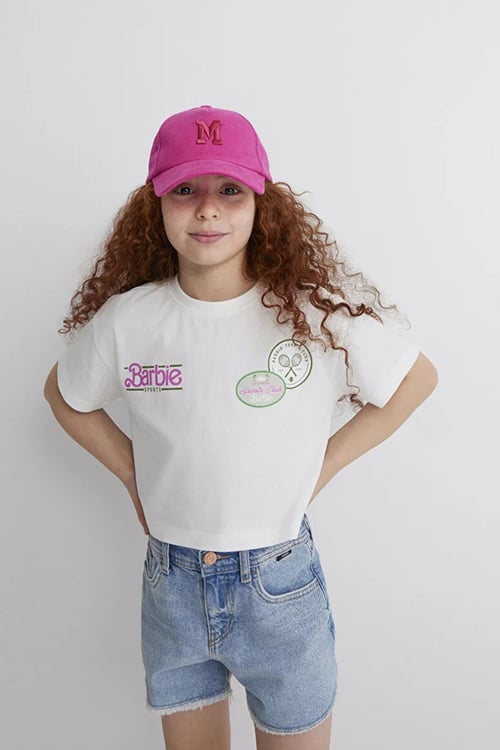 Mavi Baskılı % 100 Pamuk Loose Fit Bisiklet Yaka Kız Çocuk T Shirt 7610313-70057 BEYAZ