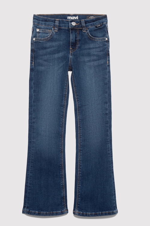 Mavi Dora Streç Pamuklu Bootcut Normal Bel İspanyol Paça Jeans Kız Çocuk Kot Pantolon 7010722-90877 KOYU MAVİ