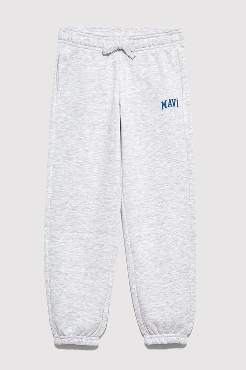 Mavi Logolu Pamuklu Regular Fit Normal Bel Lastikli Paça Erkek Çocuk Eşofman Altı 6010028-88467 AÇIK GRİ