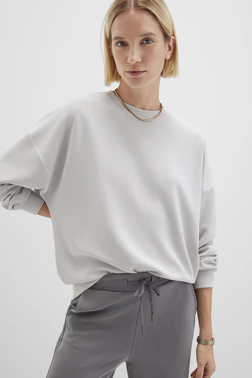 Mavi Modal Oversize Fit Bisiklet Yaka Bayan Sweat 168837-70074 AÇIK GRİ