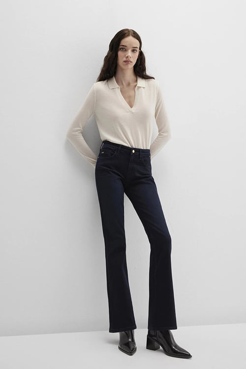 Mavi Molly Pamuklu Flare Fit Normal Bel Bol Paça Jeans Kadın Kot Pantolon 1013691205 KOYU LACIVERT