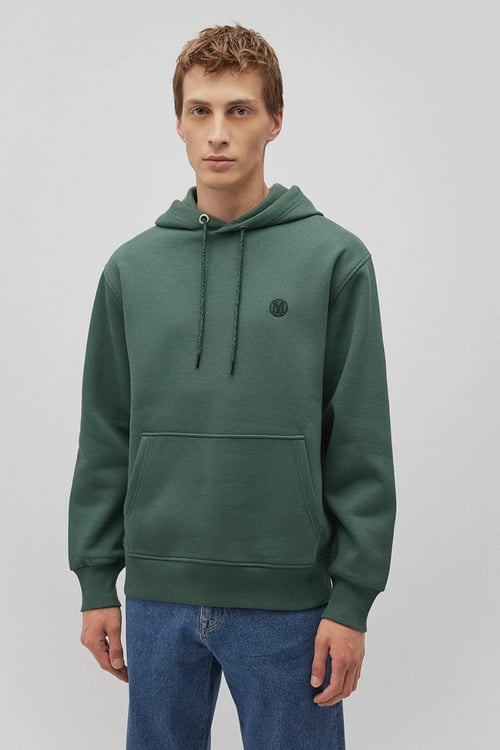 Mavi Pamuk Karışımlı Loose Fit Kapüşonlu Şardonlu Erkek Sweat 065809-71580 YEŞİL